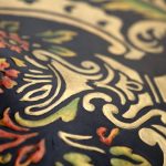 Luxury Line — cuoio nero con decoro dipinto in oro, Bordoni Leathers